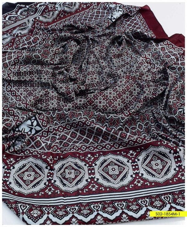 Ajrak Printed Linen Full Size Winter Shawl For Women – S02-1854M