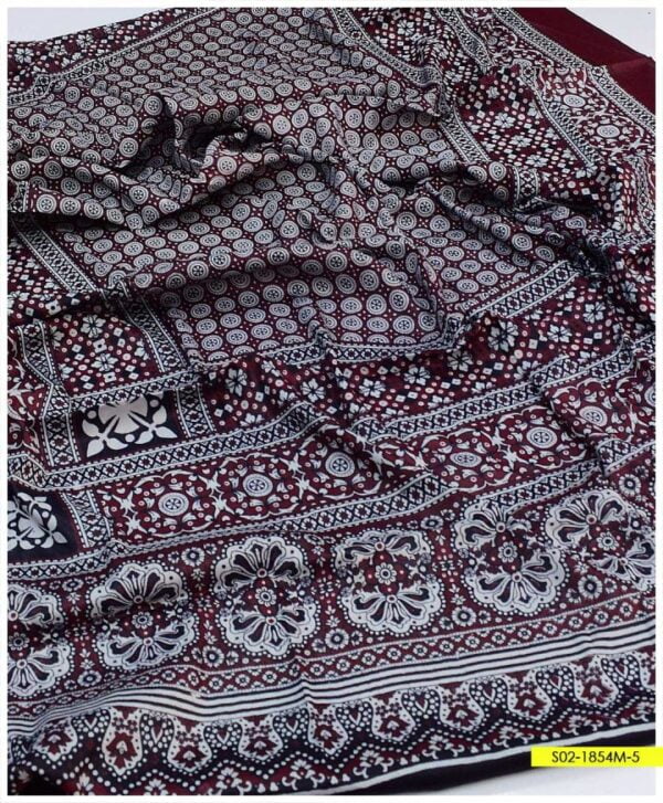 Ajrak Printed Linen Full Size Winter Shawl For Women – S02-1854M