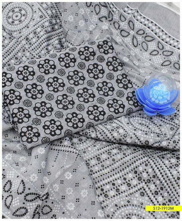 2 Pc Paper Cotton Block Print Shirt & Dupatta – S12-1912M