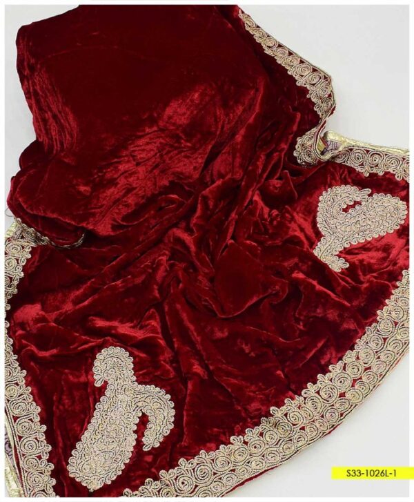 Latest Style Thread Embroidery Velvet Shawls for Woman – S33-1026L