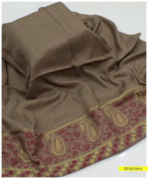 Pure Wool Zari Jackuard Winter Shawls for Women – ZD-2312A